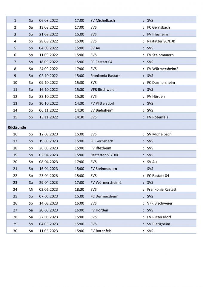 Spielplan 22/23