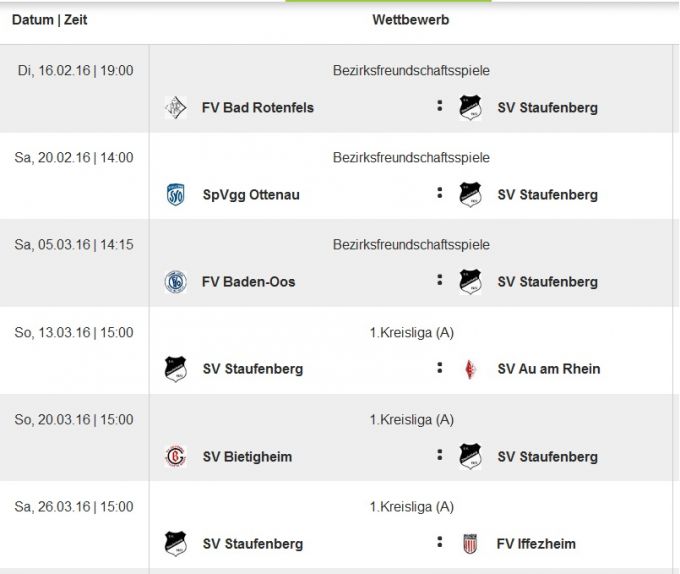 Alle Spiele Februar-März