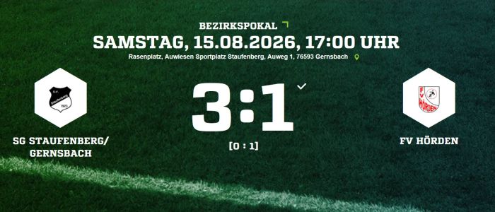 SG dreht hitziges Pokalderby gegen den FV Hörden